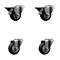 Service Caster 3'' Black Poly Wheel Swivel Bolt Hole Caster Set with 2 Posi Lock Brakes, 4PK SCC-BH20S314-PPUB-BLK-PLB-2-S-2 - alternate 1